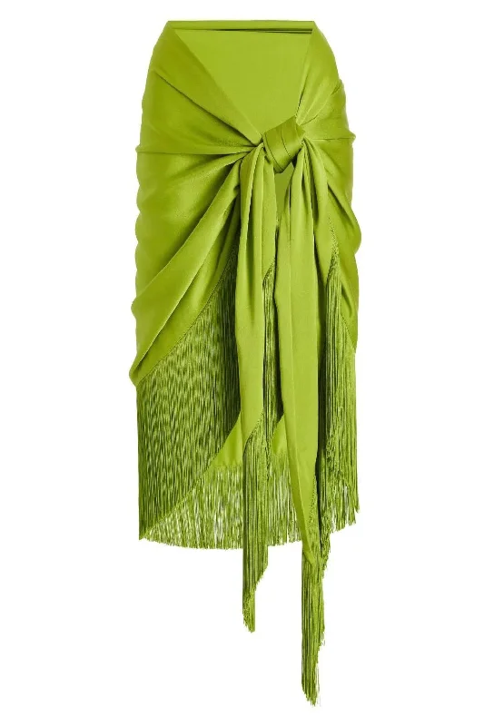 Fringe Sarong Skirt leather skirt bold