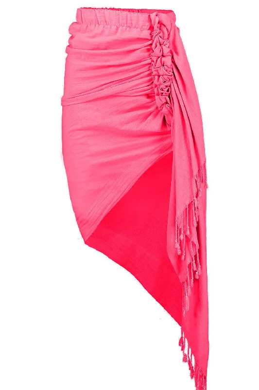 Tulum Skirt - Fuchsia denim skirt stylish