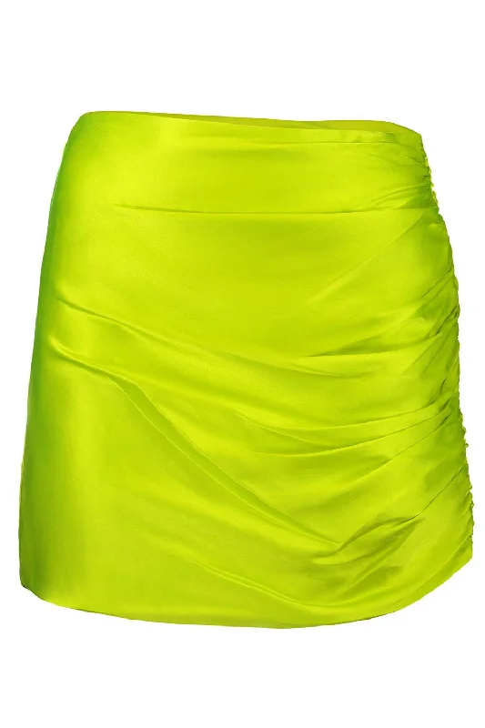 Ruched Mini Skirt chiffon skirt lightweight