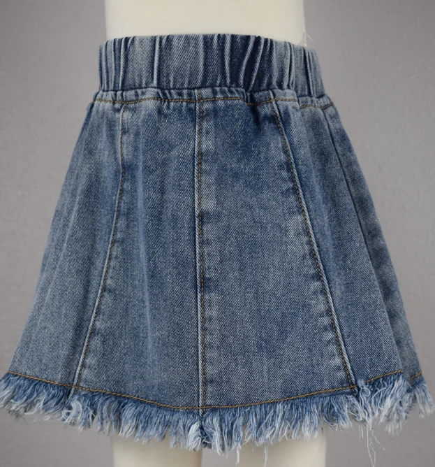 Toddler Girls Frayed Hem Denim Skirt leather skirt bold