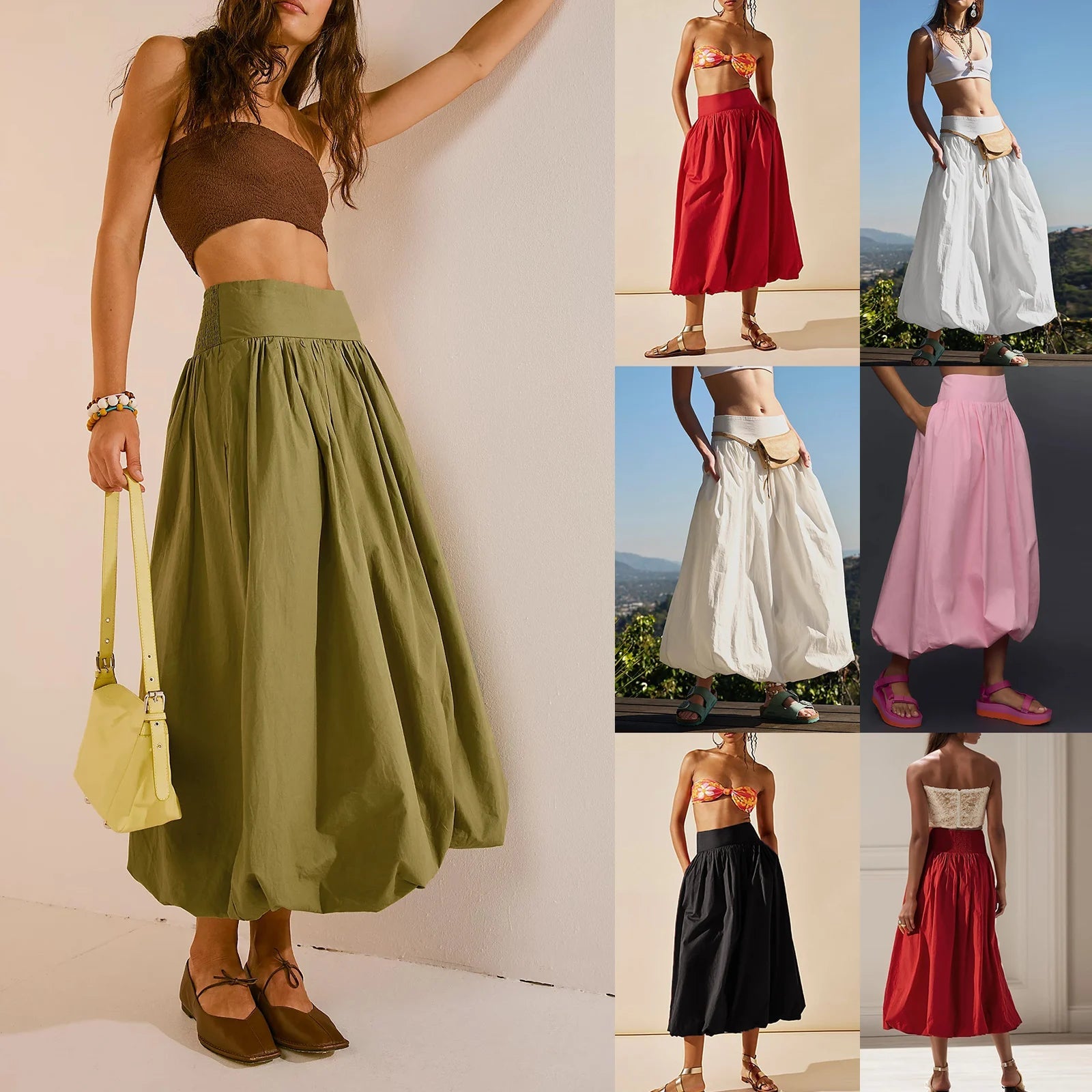 Puffball Summer Midi-Skirt cashmere skirt soft