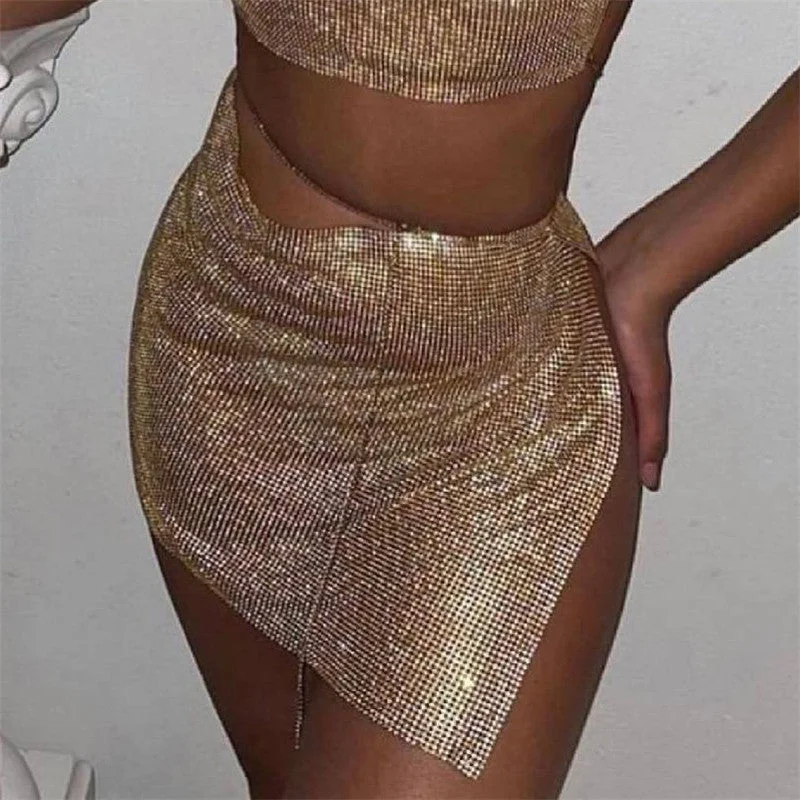 SHIHAN 2023 Rhinestones Mesh Swimsuit Cover up Sexy Crystal Party Diamond Mesh Mini Skirt tiered skirt playful SHIHAN 2023 Rhinestones Mesh Swimsuit Cover up Sexy Crystal Party Diamond Mesh Mini Skirt tiered skirt playful