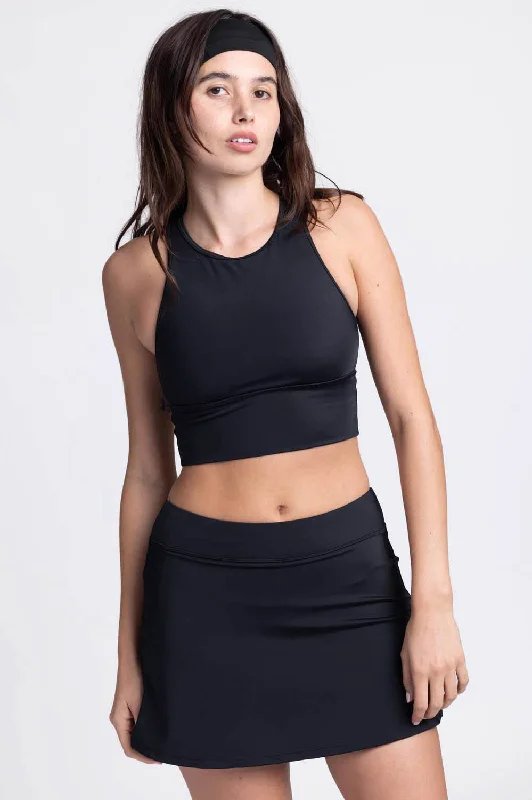 Macy Skirt - Black velvet skirt rich