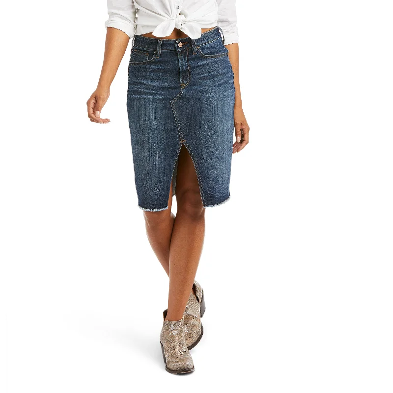 Ariat® Ladies Knee Length Denim Skirt 10036103 denim skirt durable