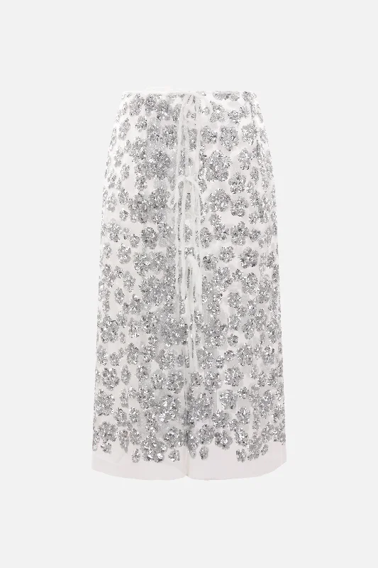 Ariana sequin tulle wrap skirt denim skirt durable