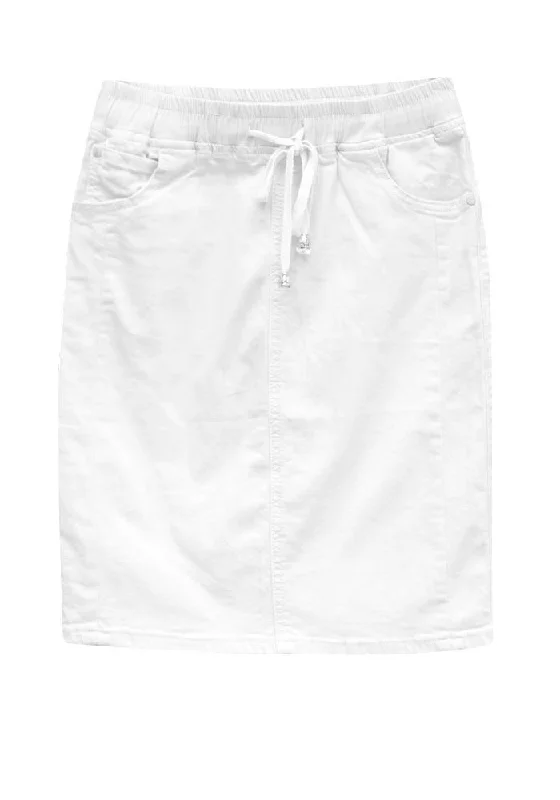 Country Denim Jogger Skirt White lace skirt romantic