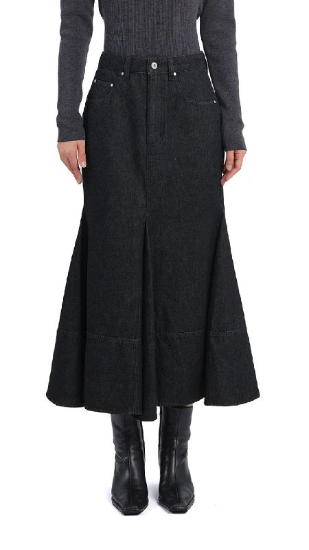 Denim Fishtail Skirt velvet skirt plush