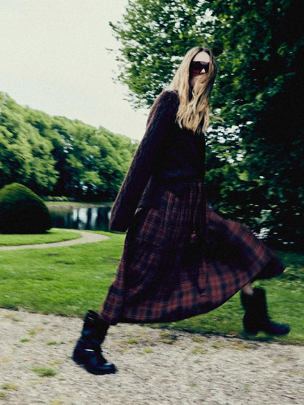 Françoise Skirt in Fireside Plaid silk skirt elegant