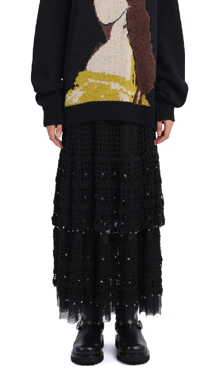 Crochet Skirt leather skirt sleek