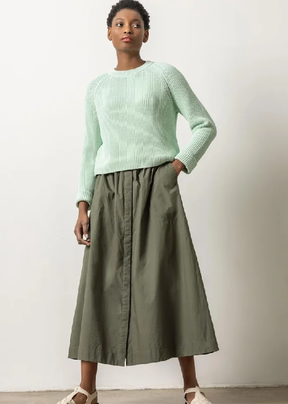 Lilla P | Poplin Button Front Skirt floral skirt print