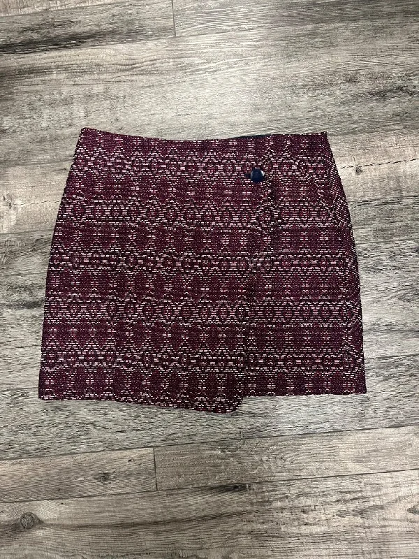 LOFT FAUX WRAP JACQUARD SKIRT ruffled skirt detail