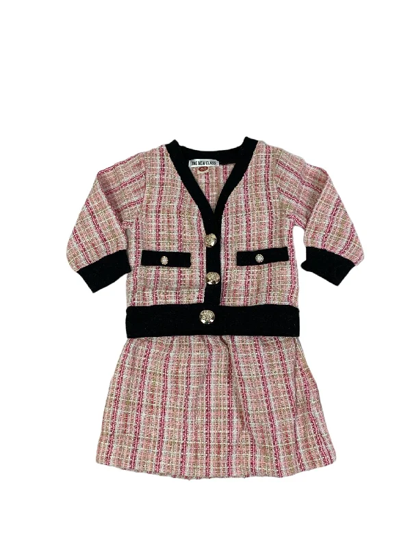 Mademoiselle Pink Blazer & Skirt Tweed Baby & Kids Set lace skirt intricate