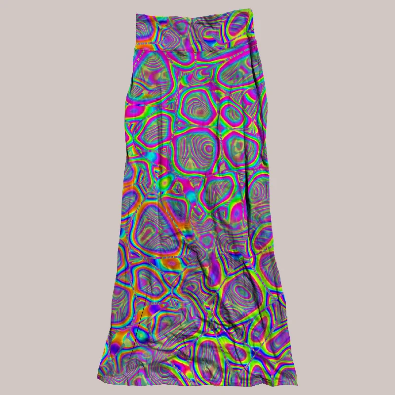 Psychedelic Skirt (UV/RGB, Eco-Friendly, Womens) | METAMORPHOSIS zip skirt side