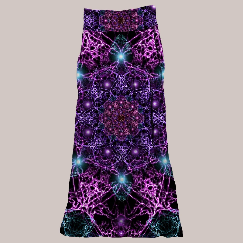 Psychedelic Skirt (UV/RGB, Eco-Friendly, Womens) | NUCLEUS leather skirt bold