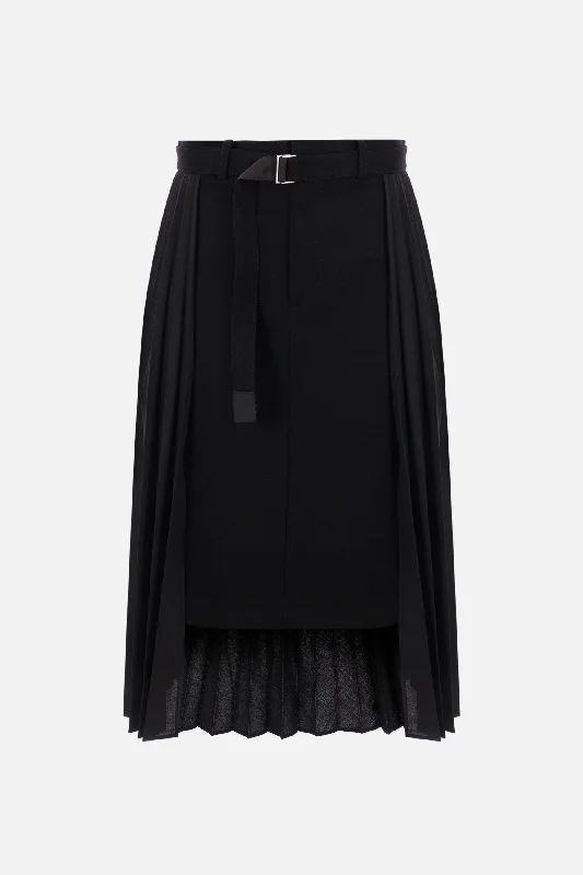 wool blend destructured skirt wrap skirt elegant