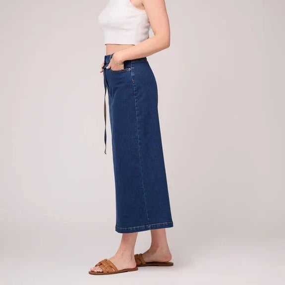 Second Yoga Jeans - High Waisted Skirt Blue Daisy casual skirt length
