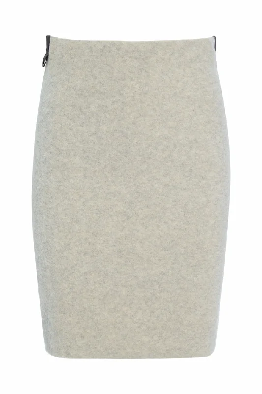 SKIRT - 3253 - SAND button skirt front