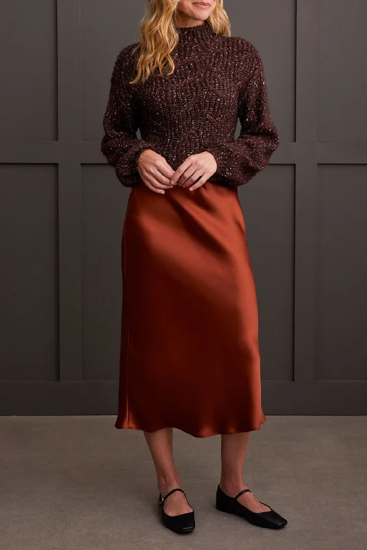 Skirt, Marsala Midi asymmetrical skirt cut