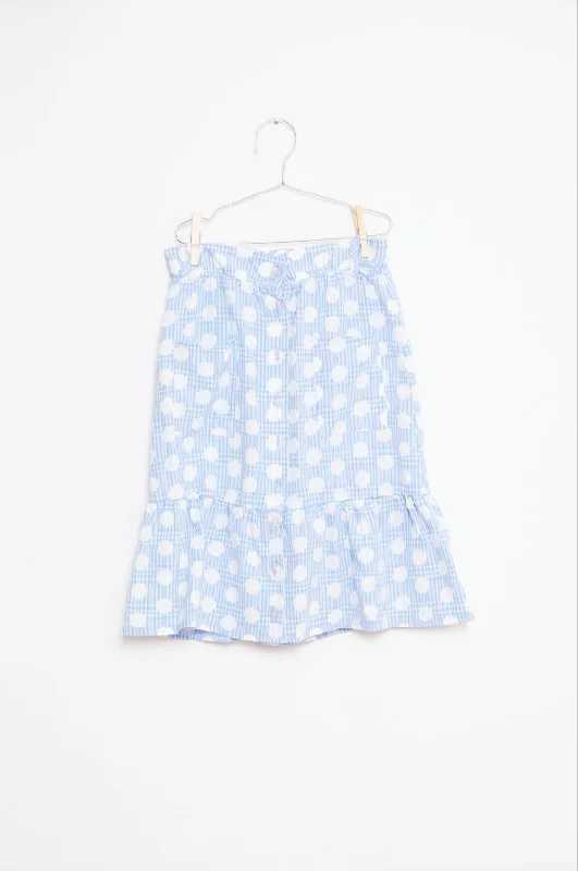 Skirt Women Dots Blue modal blend skirt