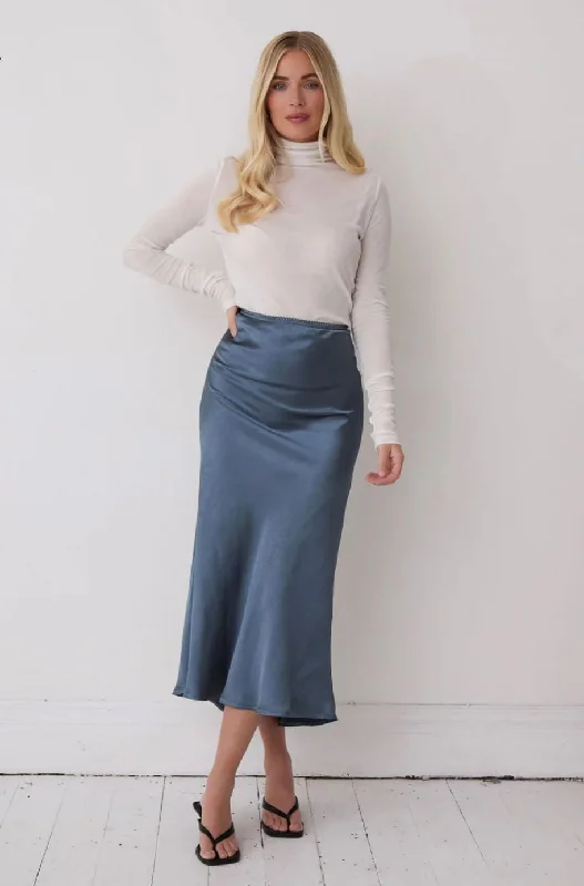Steel Satin Skirt chiffon skirt delicate