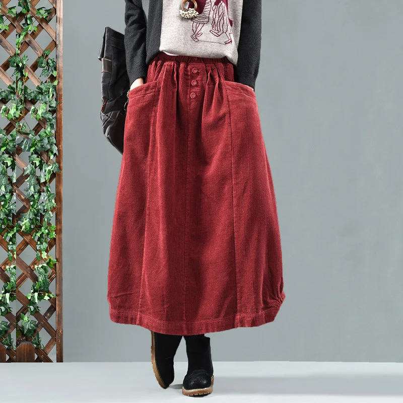 Vintage Corduroy Fall/Winter Skirts for Women corduroy skirt cozy