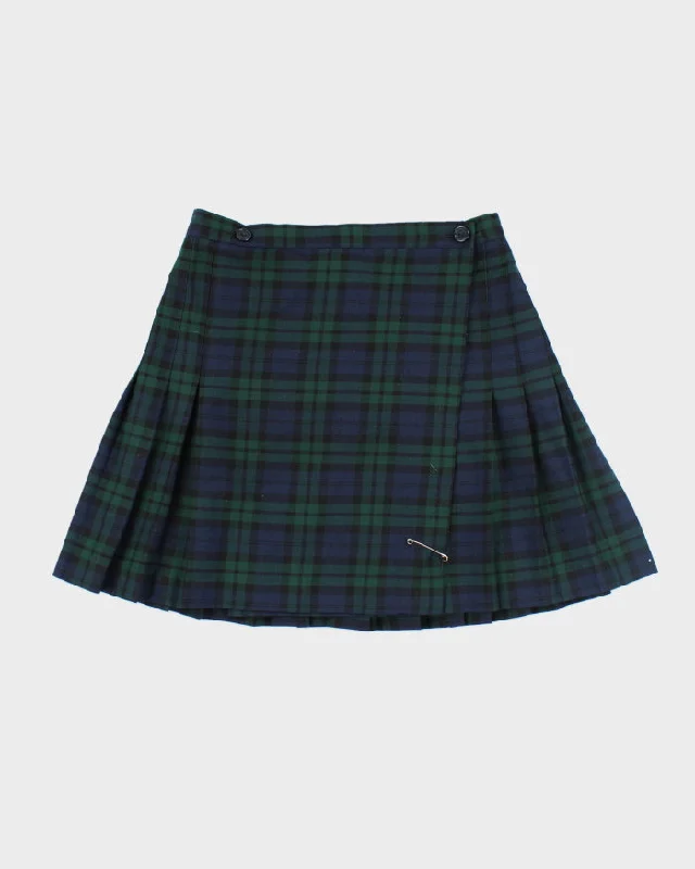 Vintage Top Marks Checked Pleated Skirt - S cashmere skirt plush
