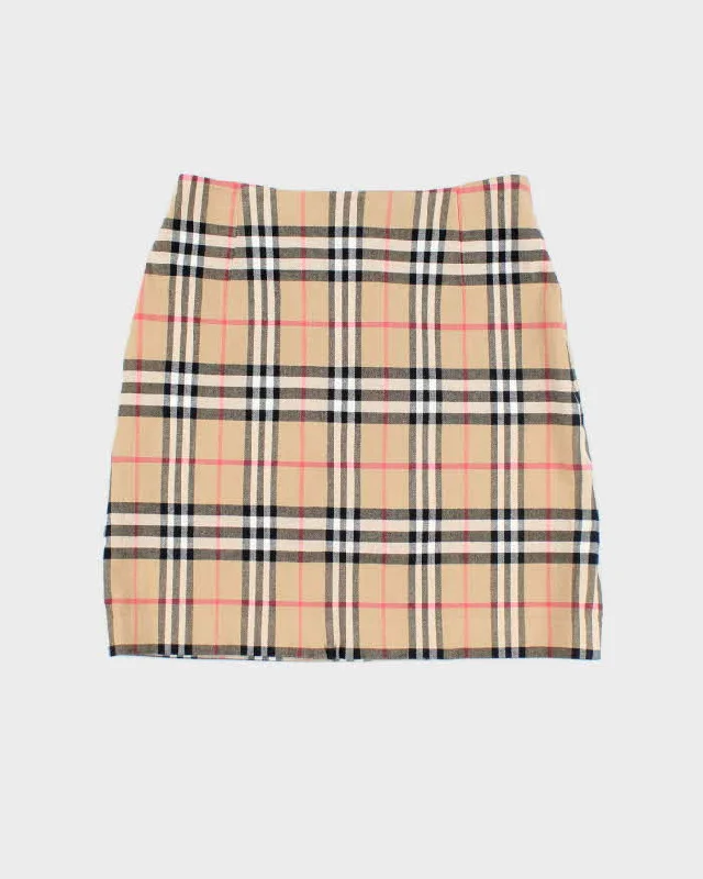Vintage Y2K Women's Burberry Novacheck Mini Skirt - S velvet skirt sumptuous