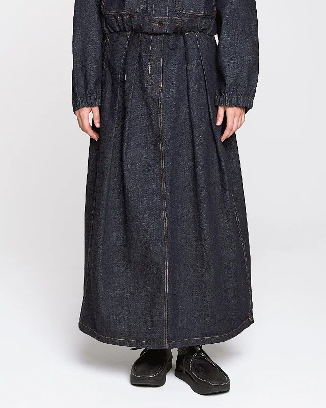 G.o.D Bulb Skirt Hemp Denim Indigo mini skirt trendy