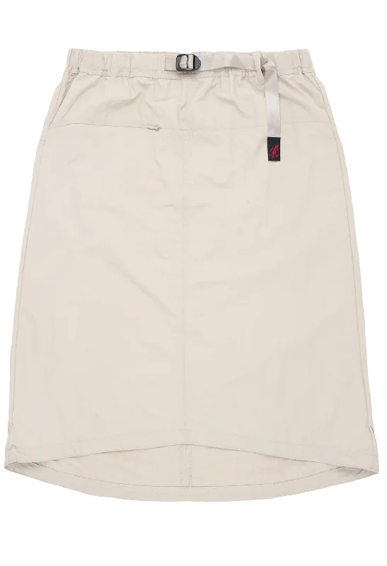 Gramicci Women's Nylon Packable Midi Skirt - Sand elastic waist skirt