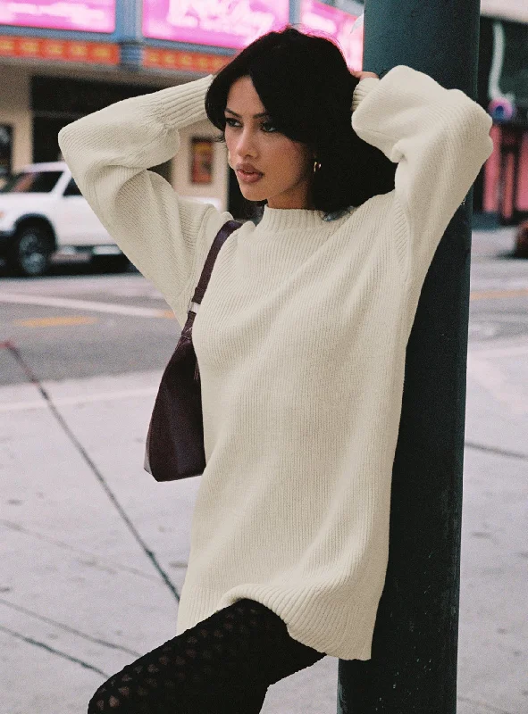 Amsterdam Sweater Ivory Collared Crew Neck Turtle Neck