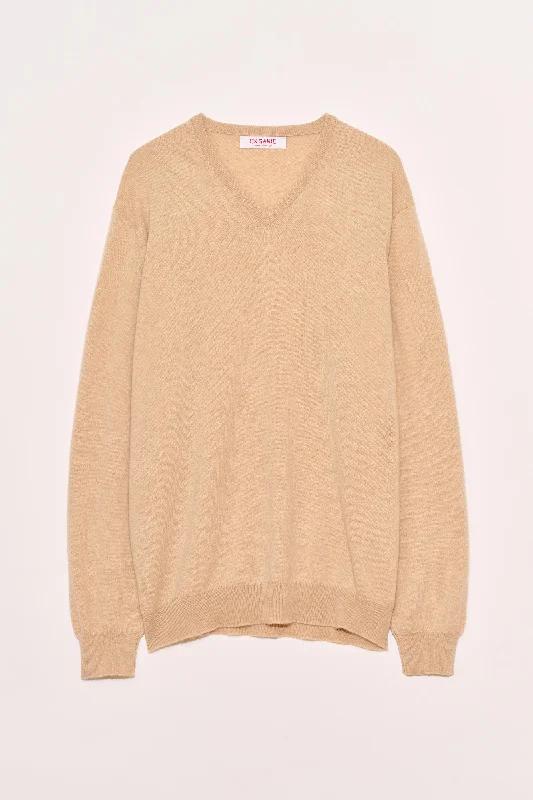 Boyfriend V-Neck Sweater Cashmere Blend Cotton Blend Poly Blend