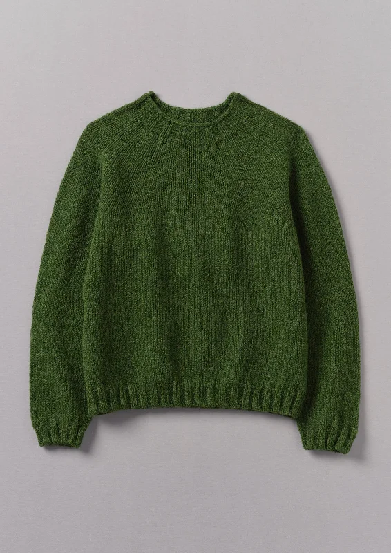 British Wool Sweater | Lawn Green Iron Safe Non-Iron Wrinkle Free