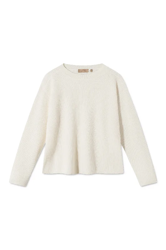 KARLI SWEATER OFF WHITE Collared Crew Neck Turtle Neck