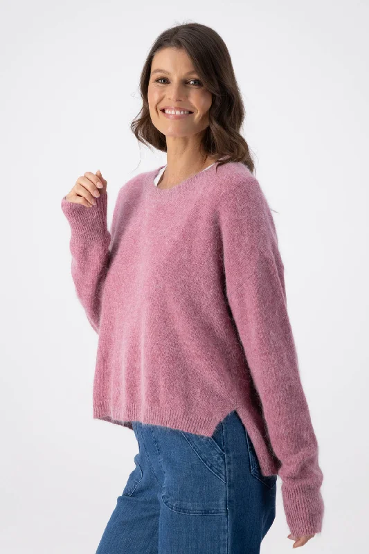 Portland Sweater Blush in Angora Wool Sweater Cotton Sweater Cashmere Sweater