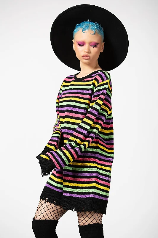 Rainbow Warrior Knit Sweater Open Front Closed Front Wrap Front