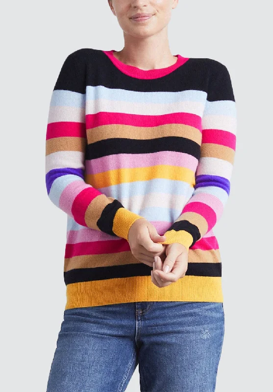 Relaxed Cashmere Crew Neck Sweater | Stripe Velvet Chenille Corduroy