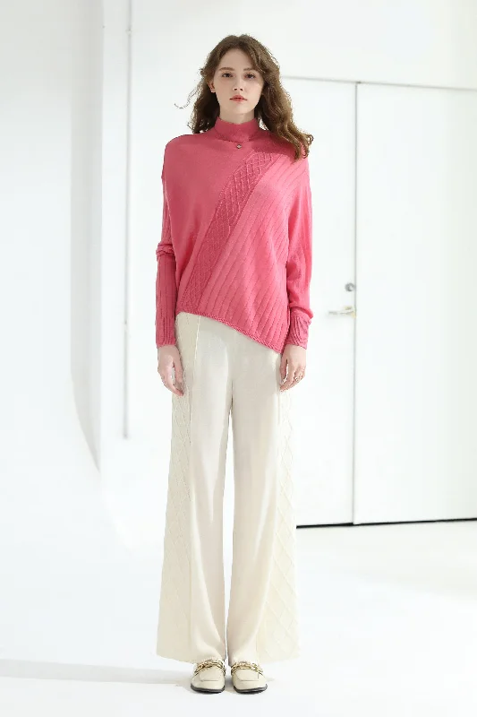 Sylphide | Mirielle Pink Wool Sweater Elasticated Padded Insulated