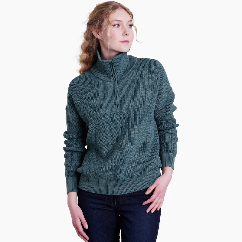 Women's Norda 1/4 Zip Sweater Seamless Knitted Crochet