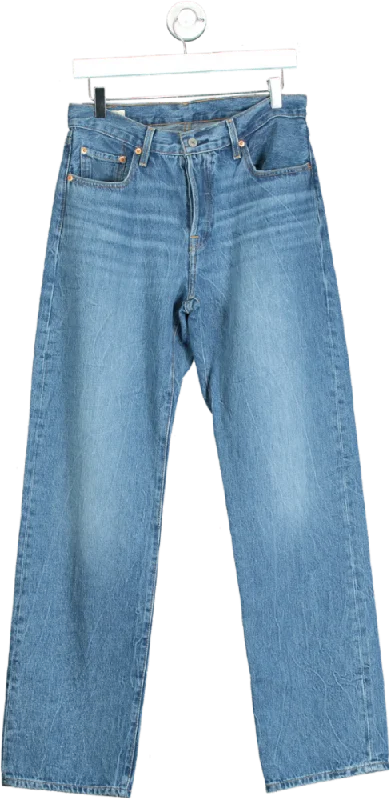 Levi's Light Blue Premium Jeans UK W27 Trendy Bootcut High-Waisted Jeans