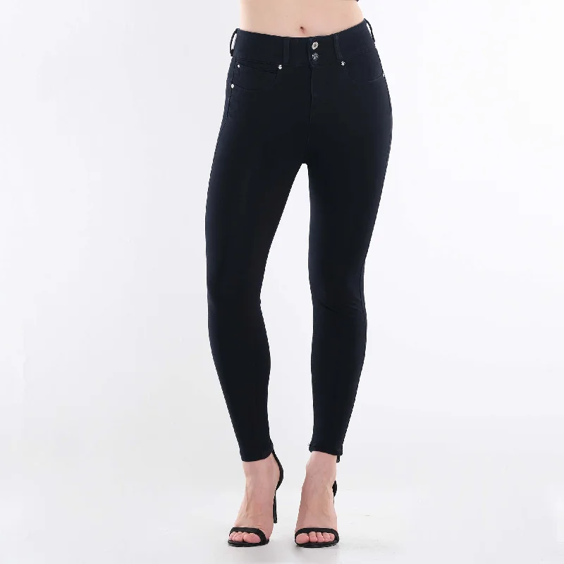 SHAPE MAGIC HIGH RISE HEATHER JEANS IN BLACK RINSE Casual Distressed Denim Jeans