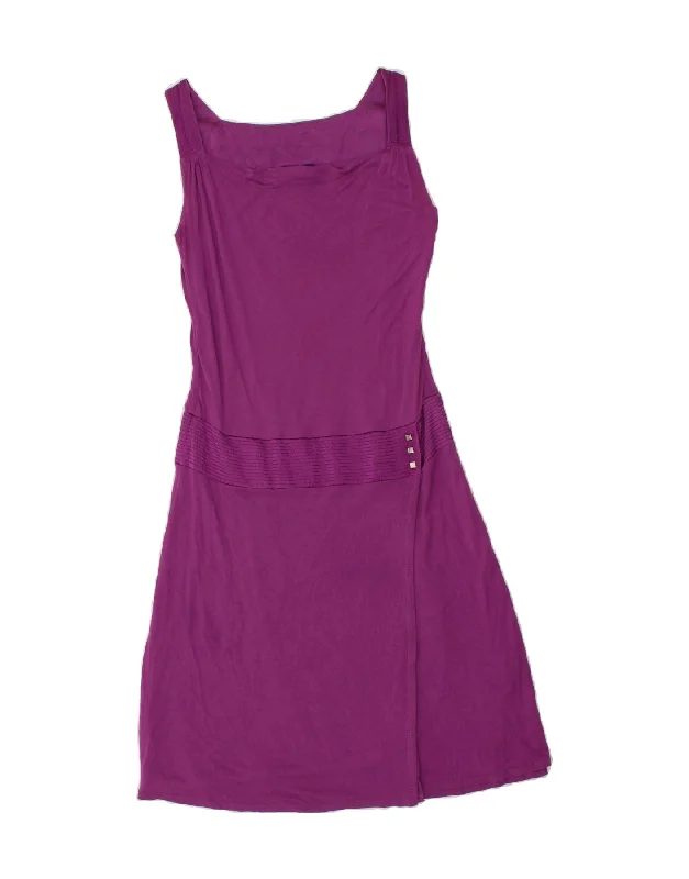 TRUSSARDI JEANS Womens Sleeveless A-Line Dress IT 44 Medium Purple Casual Skinny Fit Jeans