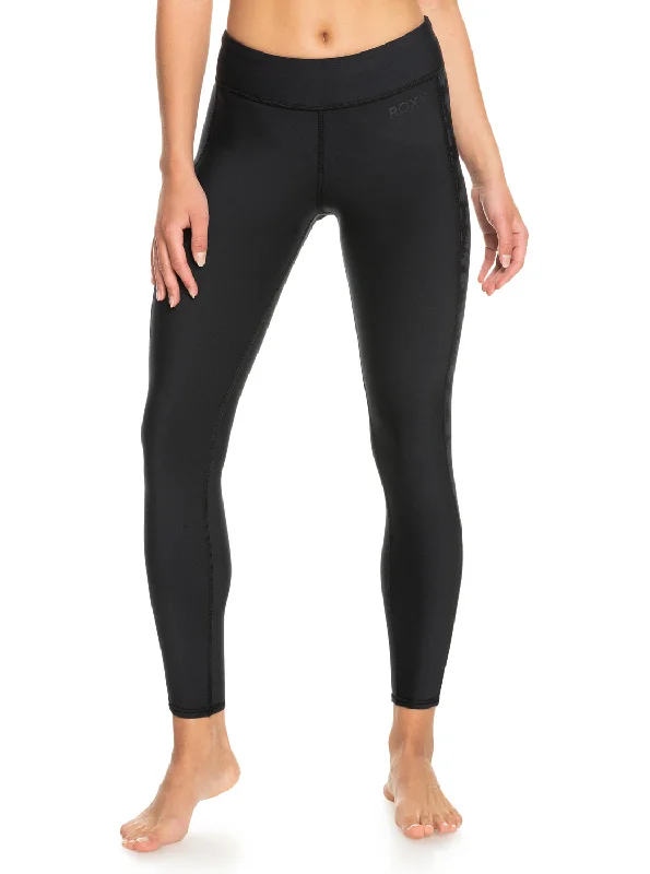 1mm Swell Series Neoprene Surf Leggings - Black Fashionable Leather-Look Leggings