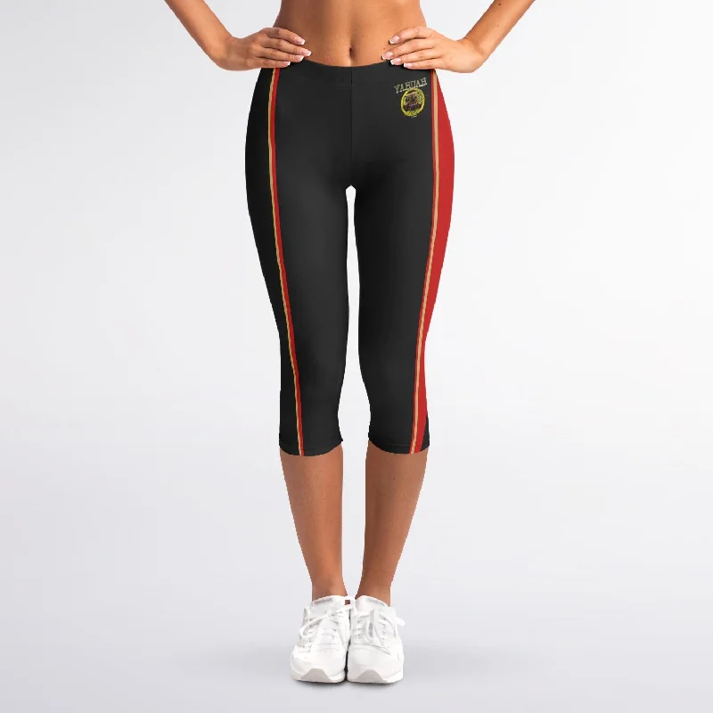 A-Team 01 Red Designer Capri Leggings Stylish Ankle-Length Leggings