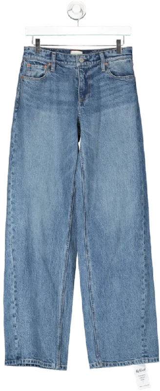 Alice + Olivia Blue Wide Leg Jeans UK 6 Fashionable Mom Jeans