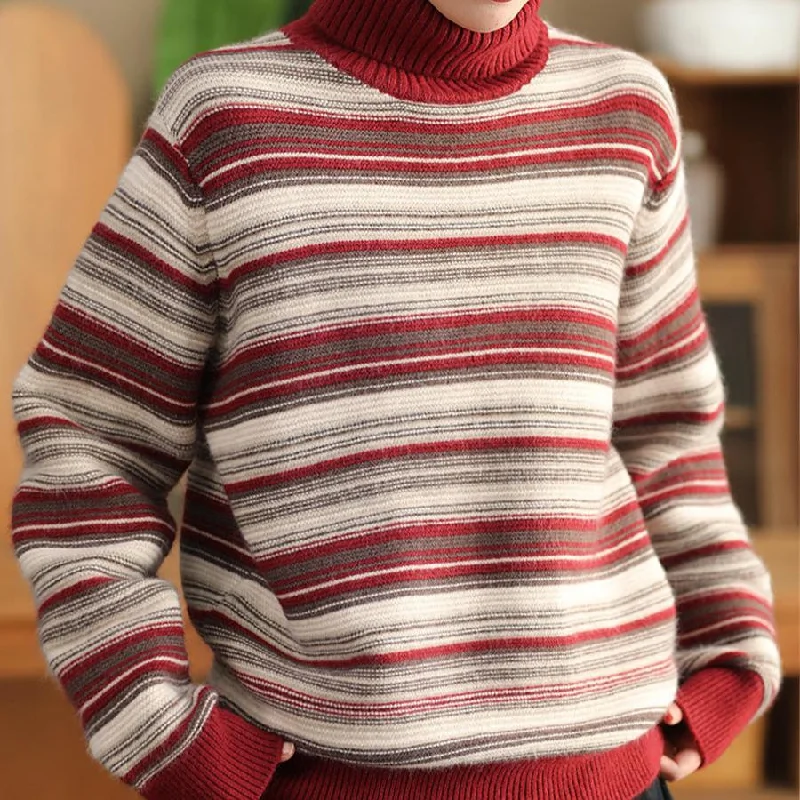 Babakud Women Winter Retro Striped Wool Warm Loose Fit Sweater Beaded Sweater Sequined Faux Fur Babakud Women Winter Retro Striped Wool Warm Loose Fit Sweater Beaded Sweater Sequined Faux Fur