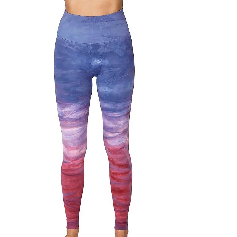 Womens High Rise Watercolor Leggings Trendy Spandex Leggings