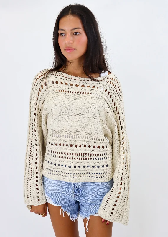 Had Some Help Sweater ★ Tan Turtle Neck Boat Neck Asymmetrical Neck