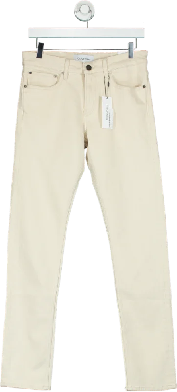 Calvin Klein Beige Skinny Jeans UK W30 Comfortable Mid-Rise Jeans