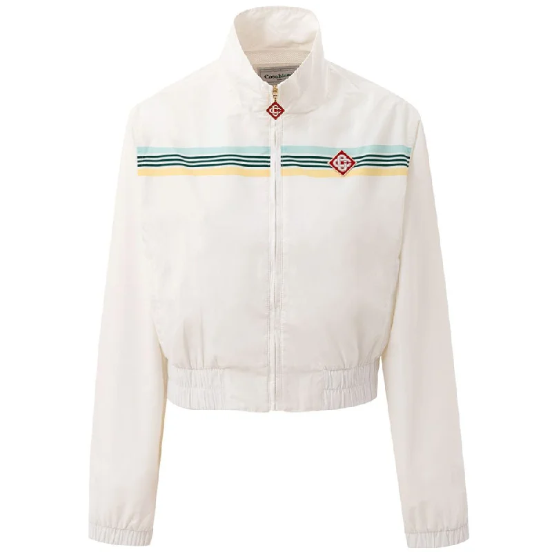 Casablanca White Polyester Sweater Turtle Neck Boat Neck Asymmetrical Neck