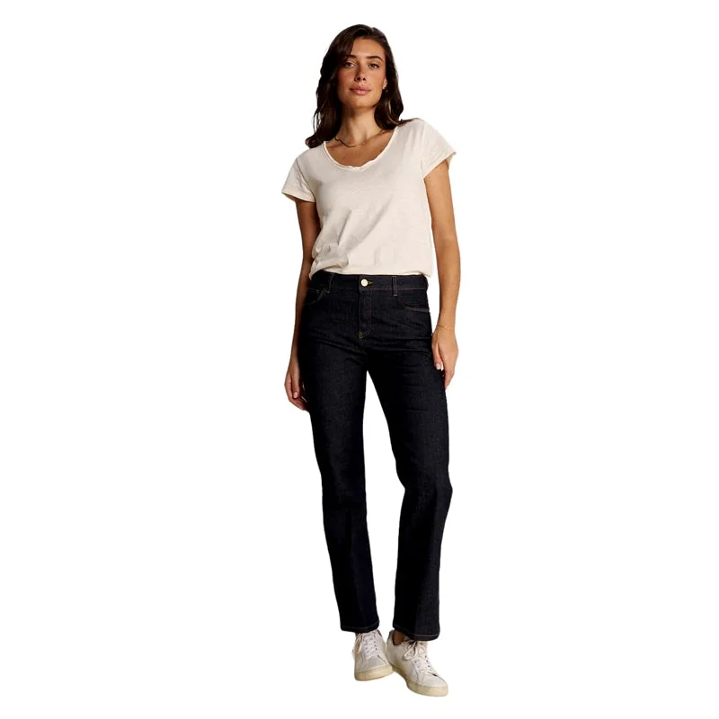 Cecilia Cover Jeans in Dark Blue Cozy Stretch High-Waist Jeans